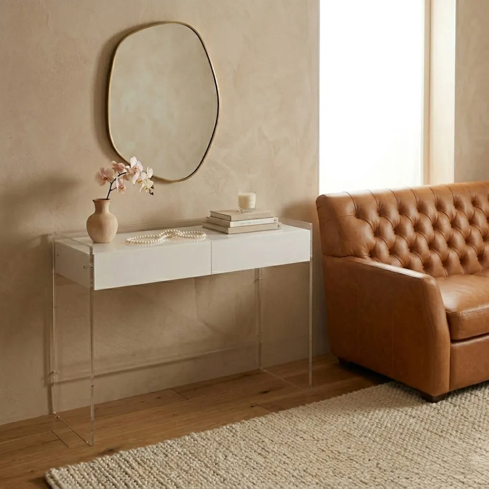 Console en plexiglas, disponible en trois finitions, fabriquée en Italie - Fedra Viadurini