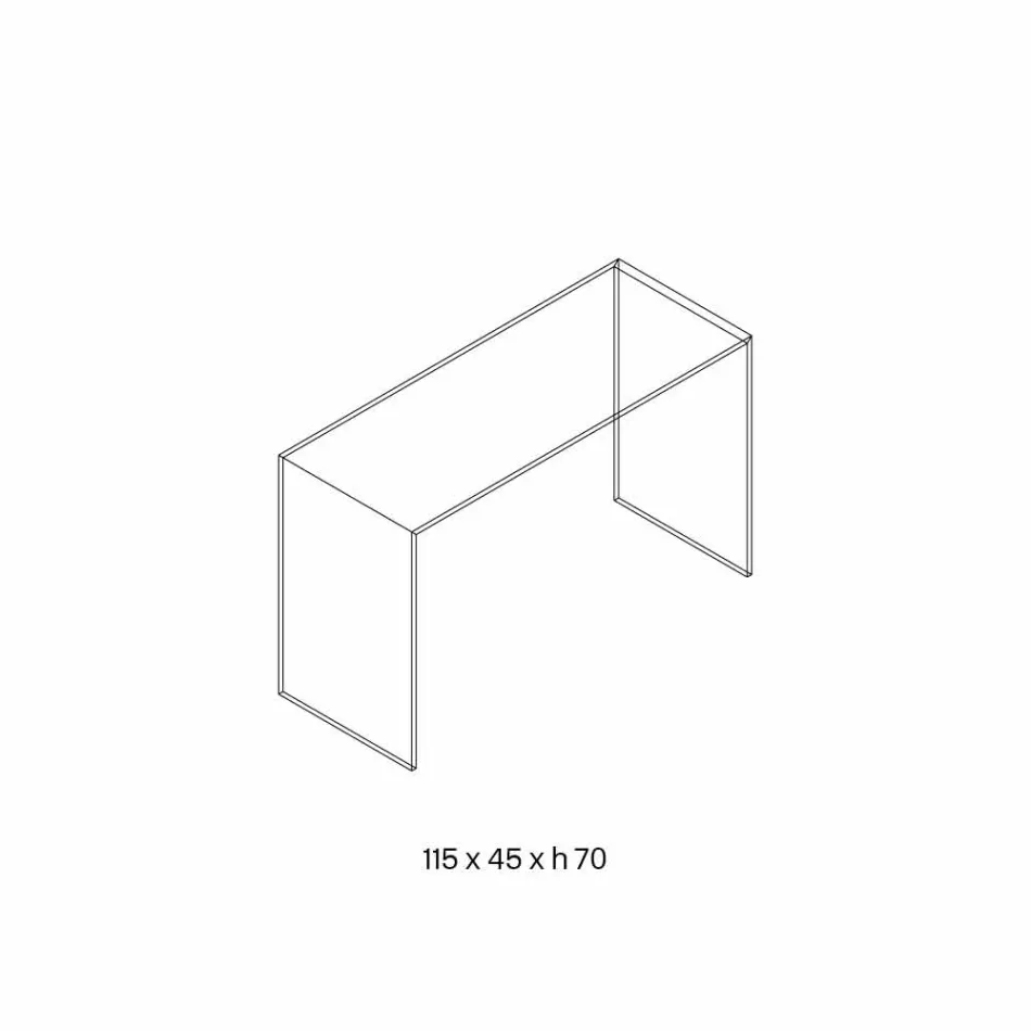 Console en Verre Extra-clair Élégant Design Minimal 2 Dimensions - Selex Viadurini