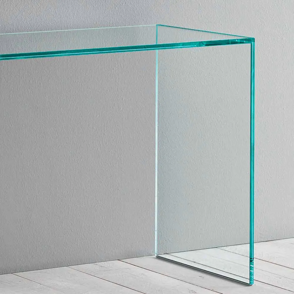 Console en Verre Extra-clair Élégant Design Minimal 2 Dimensions - Selex Viadurini