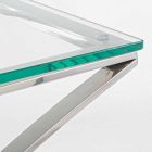 Consolle en verre trempé et base en acier Design moderne Homemotion - Zafira Viadurini