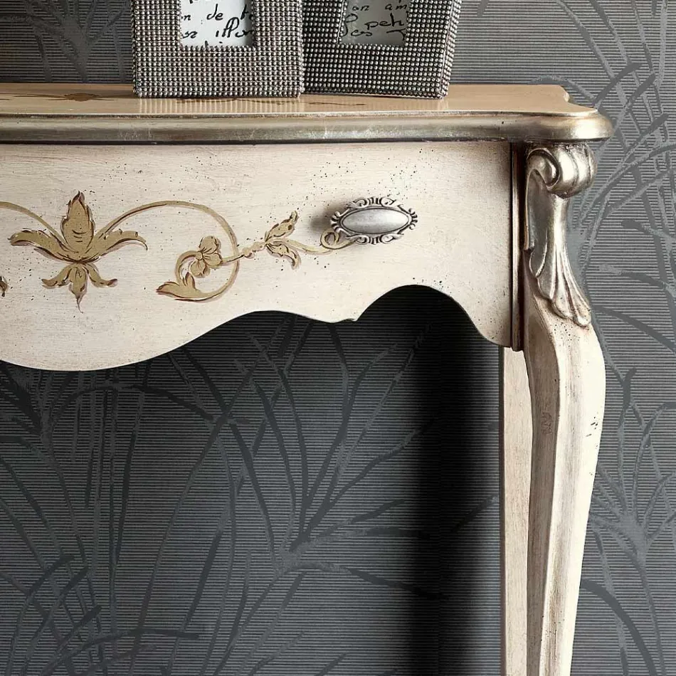 Console d'entrée en bois classique avec tiroir Made in Italy - Ottaviano Viadurini