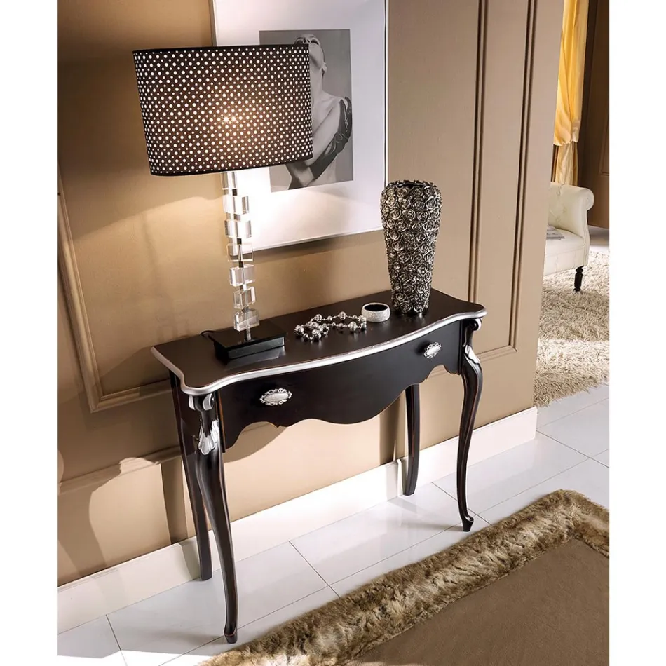 Console d'entrée en bois classique avec tiroir Made in Italy - Ottaviano Viadurini