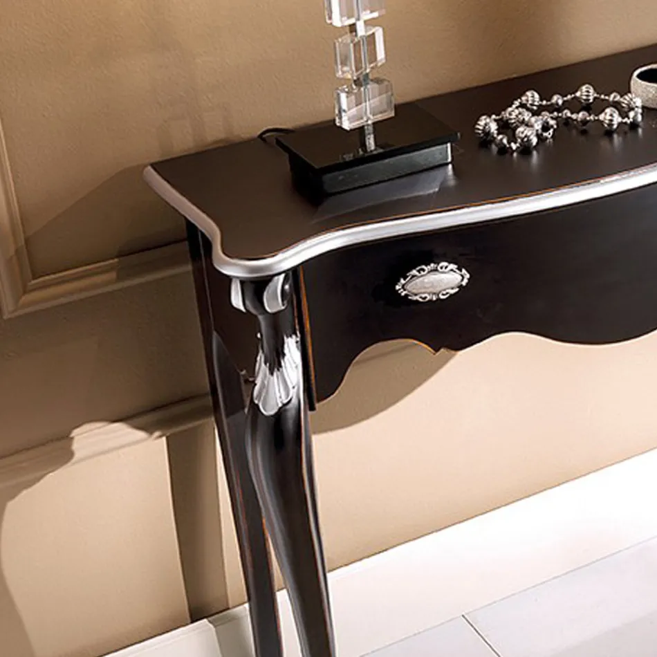 Console d'entrée en bois classique avec tiroir Made in Italy - Ottaviano Viadurini