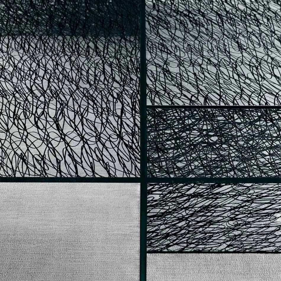 Console d'Entrée Design Verre Décoré Extralight Fabriqué en Italie - Sestola Viadurini