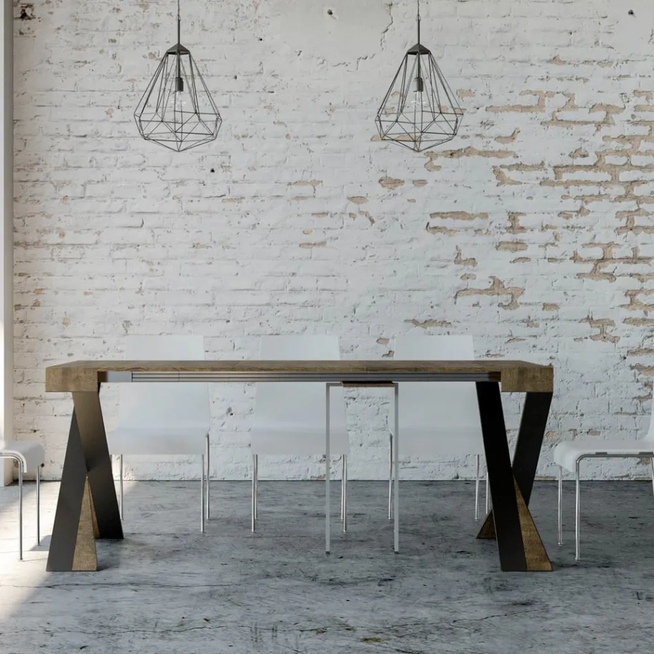 Console moderne extensible jusqu'à 300 cm avec cadre anthracite fabriquée en Italie - Avventura Viadurini