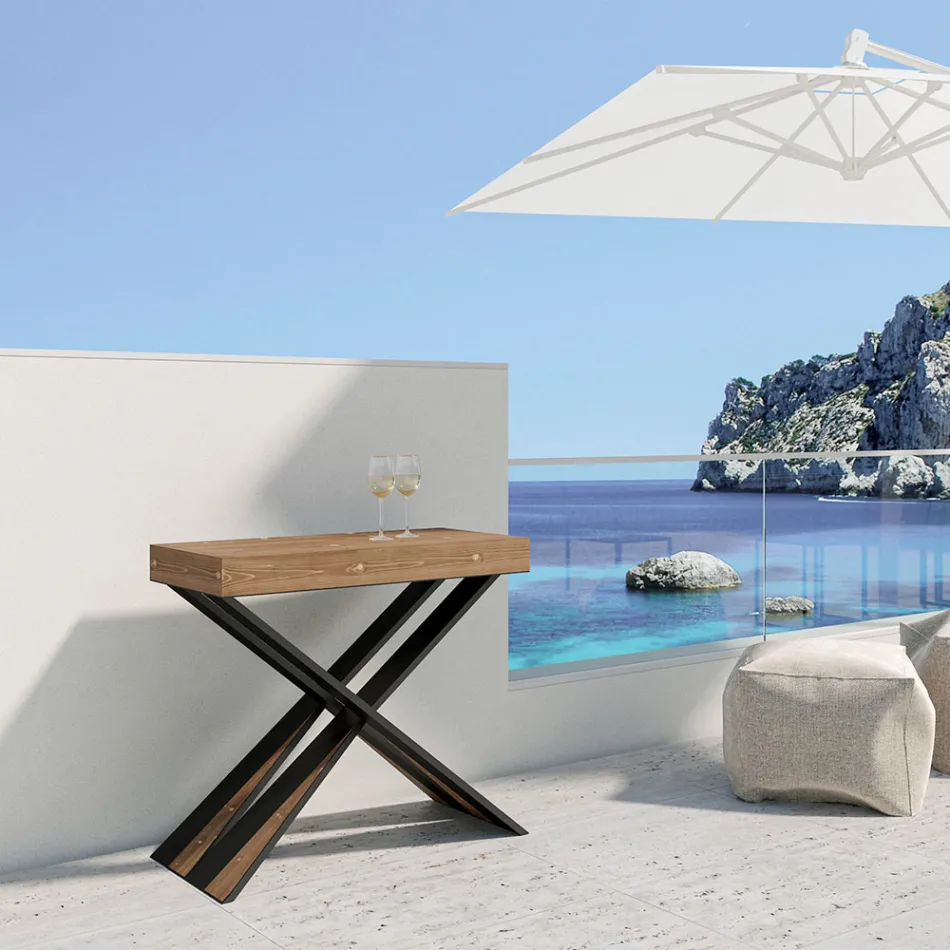 Console moderne extensible jusqu'à 300 cm avec cadre anthracite fabriquée en Italie - Avventura Viadurini