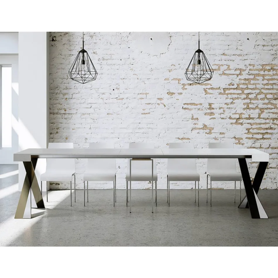 Console moderne extensible jusqu'à 300 cm avec cadre anthracite fabriquée en Italie - Avventura Viadurini