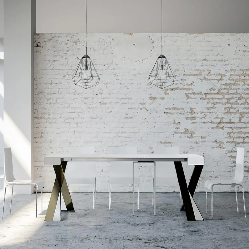 Console moderne extensible jusqu'à 300 cm avec cadre anthracite fabriquée en Italie - Avventura Viadurini