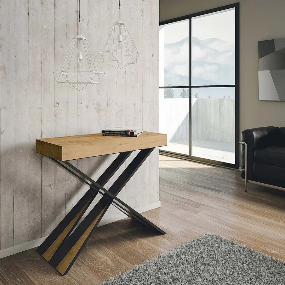 Console moderne extensible jusqu'à 300 cm avec cadre anthracite fabriquée en Italie - Avventura Viadurini