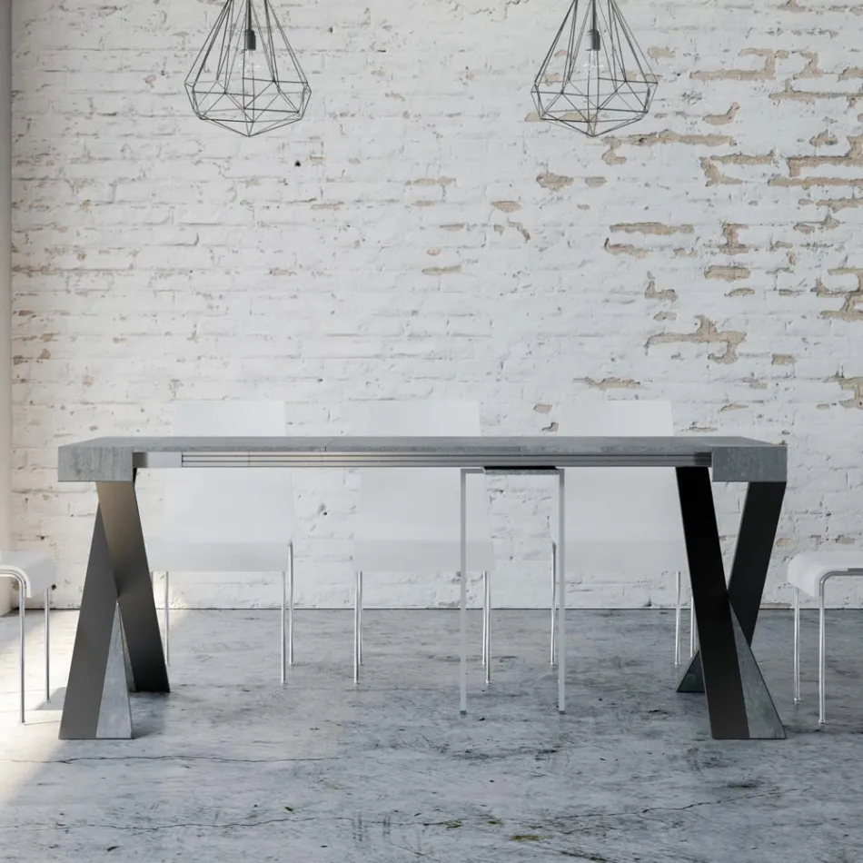 Console moderne extensible jusqu'à 300 cm avec cadre anthracite fabriquée en Italie - Avventura Viadurini