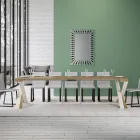 Console moderne extensible jusqu'à 300 cm avec cadre blanc fabriquée en Italie - Miroir Viadurini