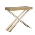 Console moderne extensible jusqu'à 300 cm avec cadre blanc fabriquée en Italie - Miroir Viadurini