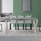 Console moderne extensible jusqu'à 300 cm avec cadre blanc fabriquée en Italie - Miroir Viadurini