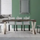 Console moderne extensible jusqu'à 300 cm avec cadre blanc fabriquée en Italie - Miroir Viadurini