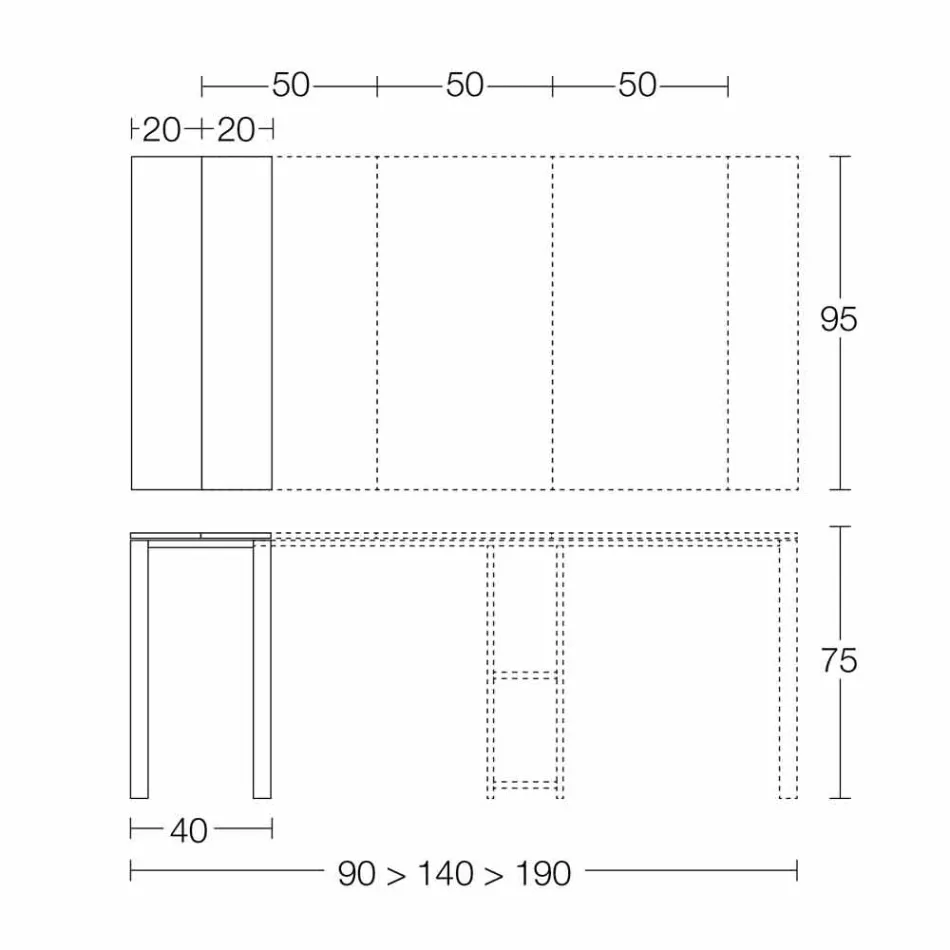 Console moderne extensible en bois de chêne et métal Made in Italy - Nappo Viadurini