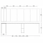 Console moderne extensible en bois de chêne et métal Made in Italy - Nappo Viadurini