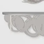 Console de design moderne en bois sable et beige pour montage mural - Orbit Viadurini