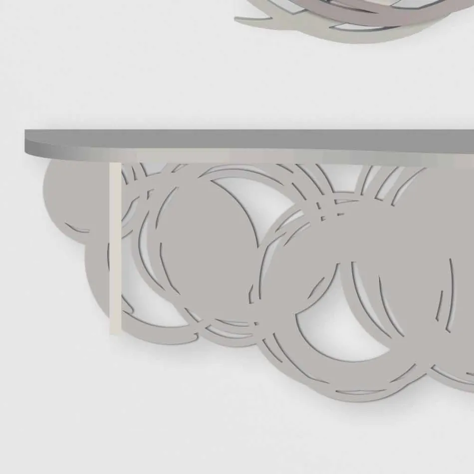 Console de design moderne en bois sable et beige pour montage mural - Orbit Viadurini