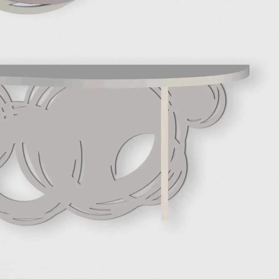 Console de design moderne en bois sable et beige pour montage mural - Orbit Viadurini