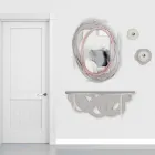 Console de design moderne en bois sable et beige pour montage mural - Orbit Viadurini