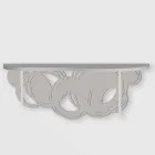 Console de design moderne en bois sable et beige pour montage mural - Orbit Viadurini