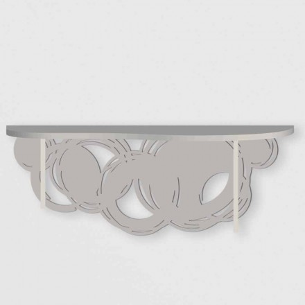 Console de design moderne en bois sable et beige pour montage mural - Orbit Viadurini