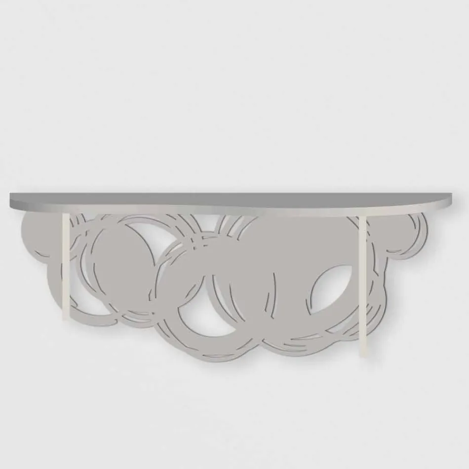 Console de design moderne en bois sable et beige pour montage mural - Orbit Viadurini