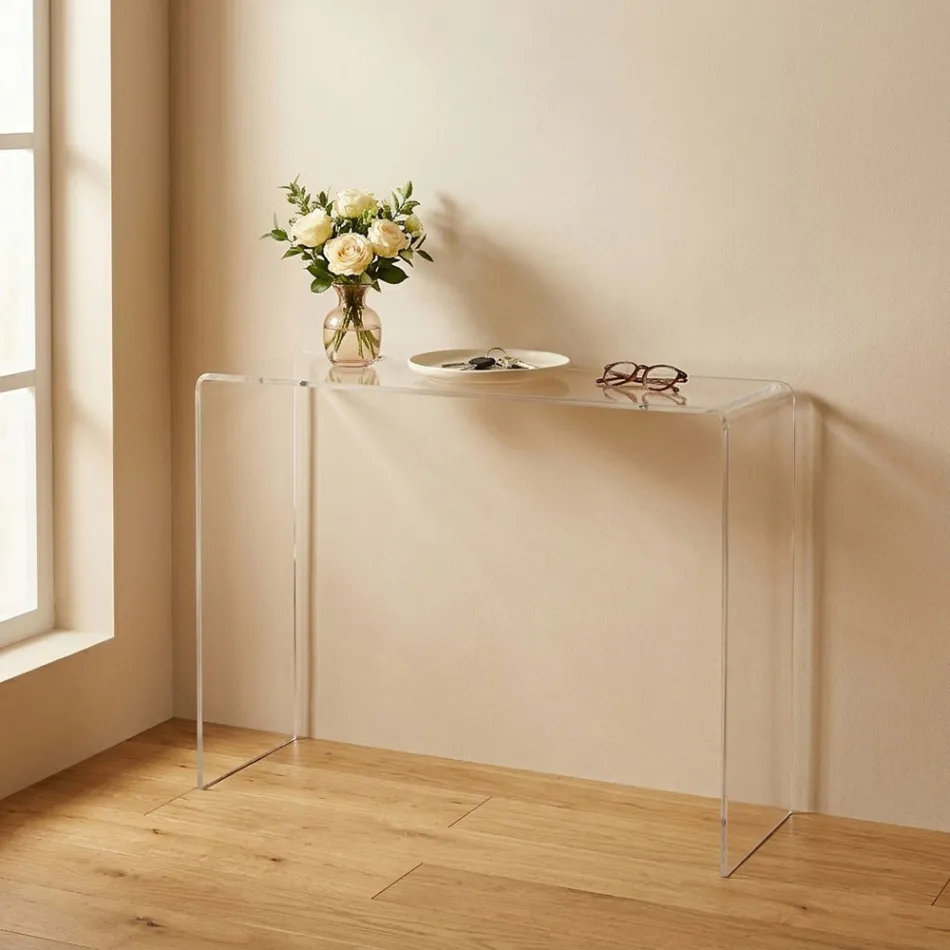 Console moderne en plexiglas transparent ou multicolore, fabriquée en Italie - Emy Viadurini
