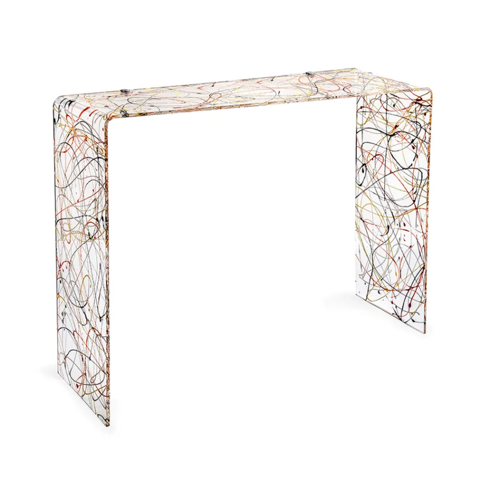 Console moderne en plexiglas transparent ou multicolore, fabriquée en Italie - Emy Viadurini