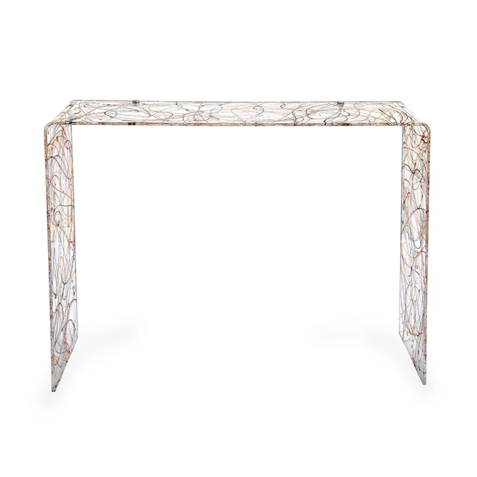 Console moderne en plexiglas transparent ou multicolore, fabriquée en Italie - Emy Viadurini