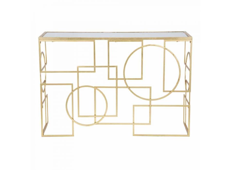 Console rectangulaire de design moderne en fer et miroir - Billie Viadurini