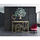 Console rectangulaire de design moderne en fer et miroir - Billie Viadurini