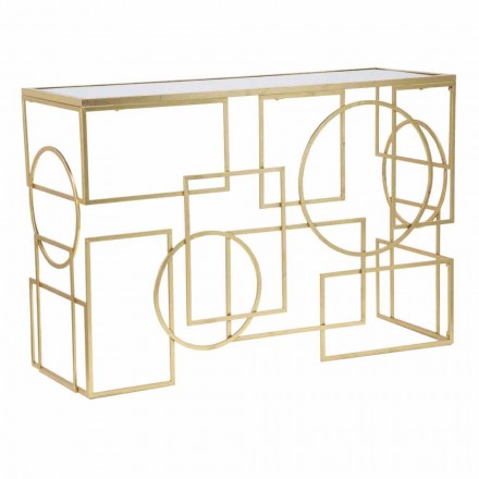 Console rectangulaire de design moderne en fer et miroir - Billie Viadurini