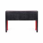 Console rouge en bois d'orme avec 3 tiroirs Design Homemotion - Sonten Viadurini