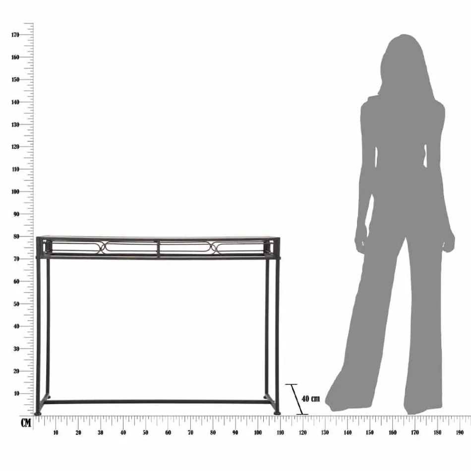 Console de salon rectangulaire de style moderne en fer et MDF - Wendell Viadurini