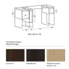 Bureau console en verre extra-clair et bois Made in Italy - Damiano Viadurini