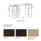 Bureau console en verre extra-clair et bois Made in Italy - Damiano Viadurini