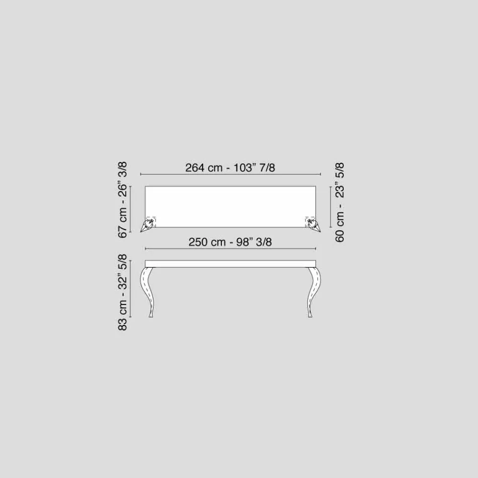 Console MDF de style contemporain et de l'acier Luigi Viadurini