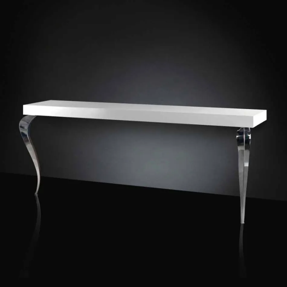Console MDF de style contemporain et de l'acier Luigi Viadurini