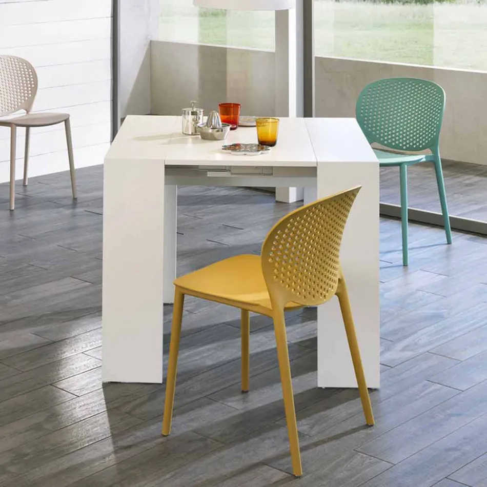 Console extensible / table à manger, l. 42.50 / 302.50xp.90 cm, Alvaro Viadurini