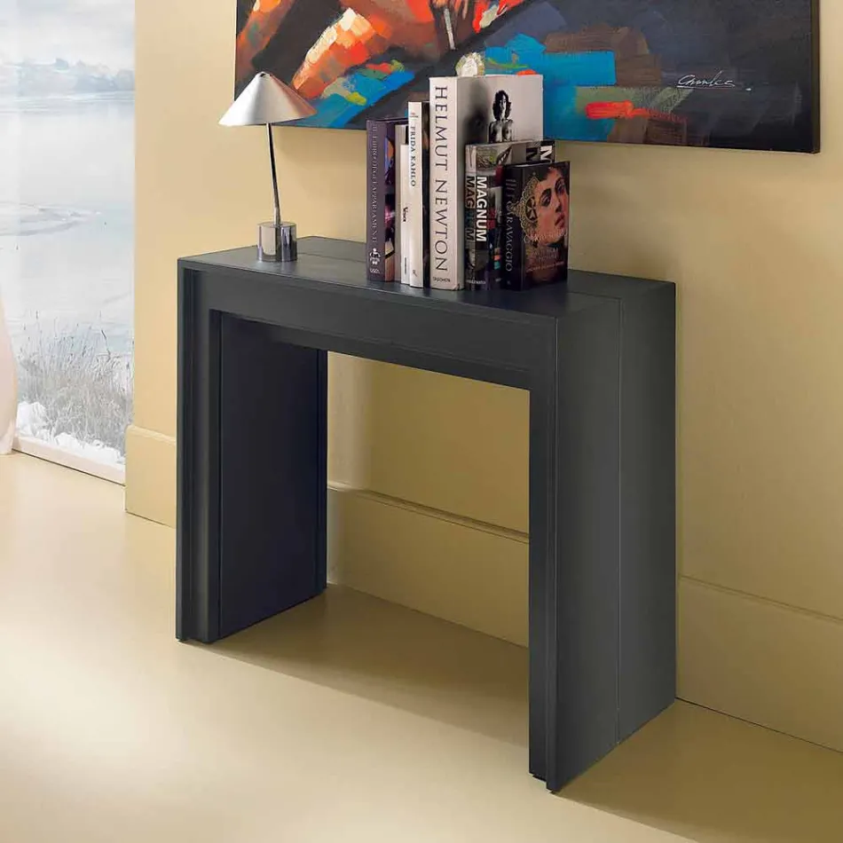 Console extensible / table à manger, l. 42.50 / 302.50xp.90 cm, Alvaro Viadurini