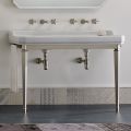 Console de salle de bain vintage L 135 cm avec double vasque en céramique Made in Italy - Nausica