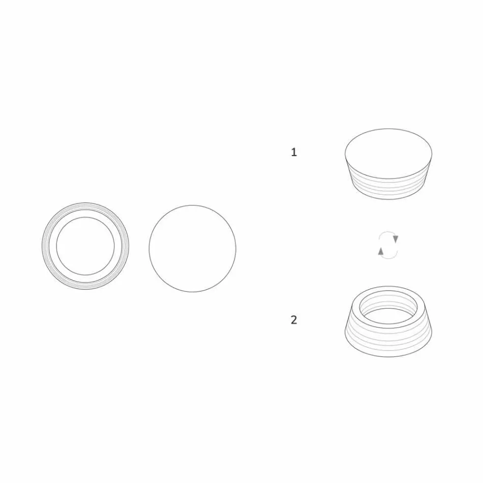 Conteneur de centre de table en marbre laminé de luxe italien - Leonida Viadurini