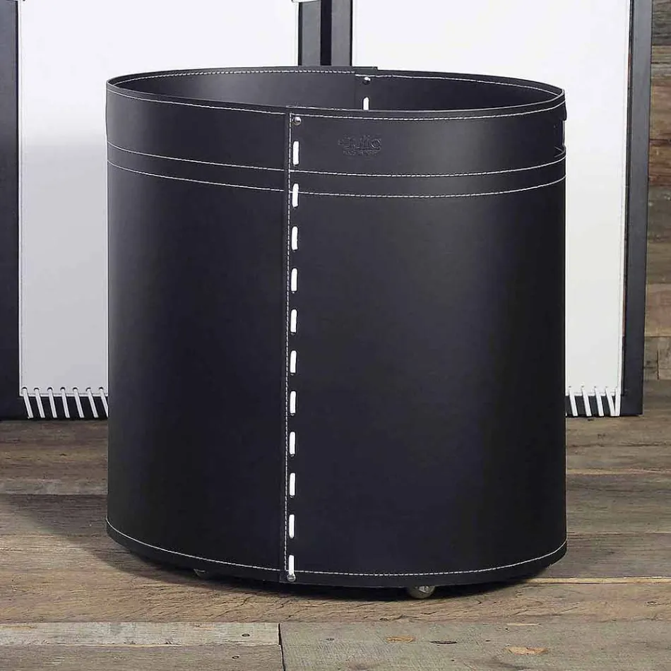 Porte-bûches en cuir Astra 100% Made in Italy Viadurini