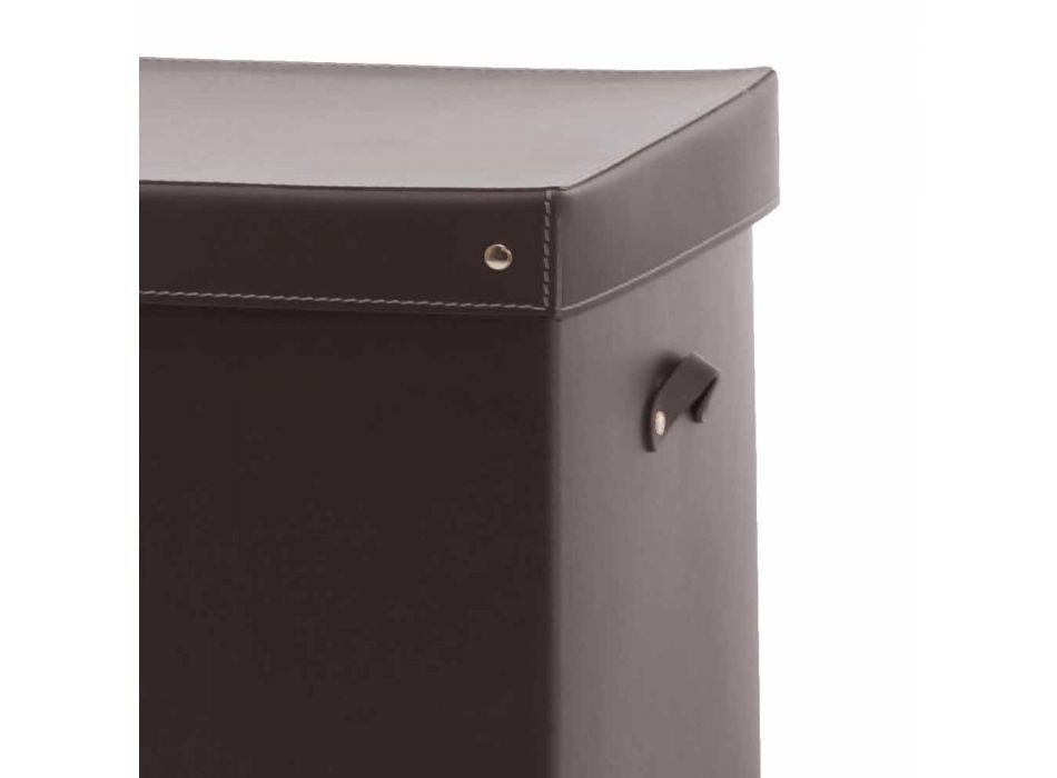 Boîte de rangement moderne en cuir régénéré fabriqué en Italie - Gabry