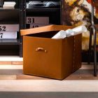 Boîte de rangement moderne en cuir régénéré fabriqué en Italie - Gabry Viadurini