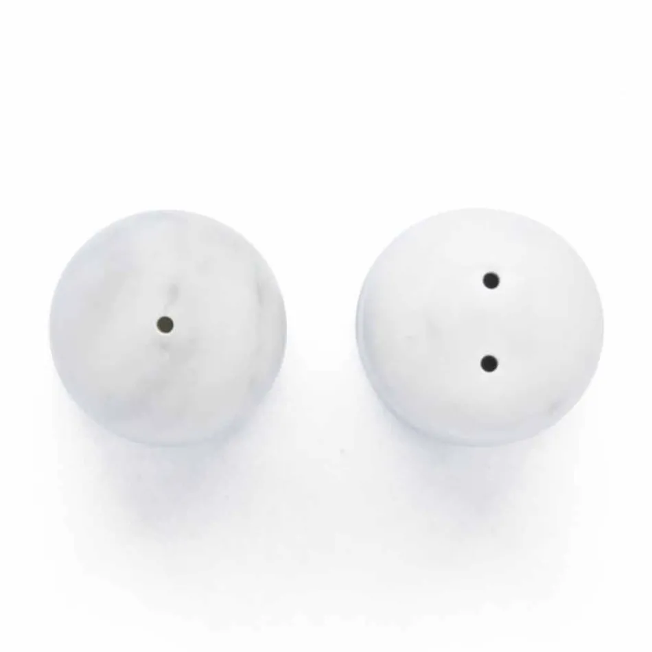 Récipients à sel et à poivre en marbre de Carrare et Marquinia fabriqués en Italie - Xino Viadurini