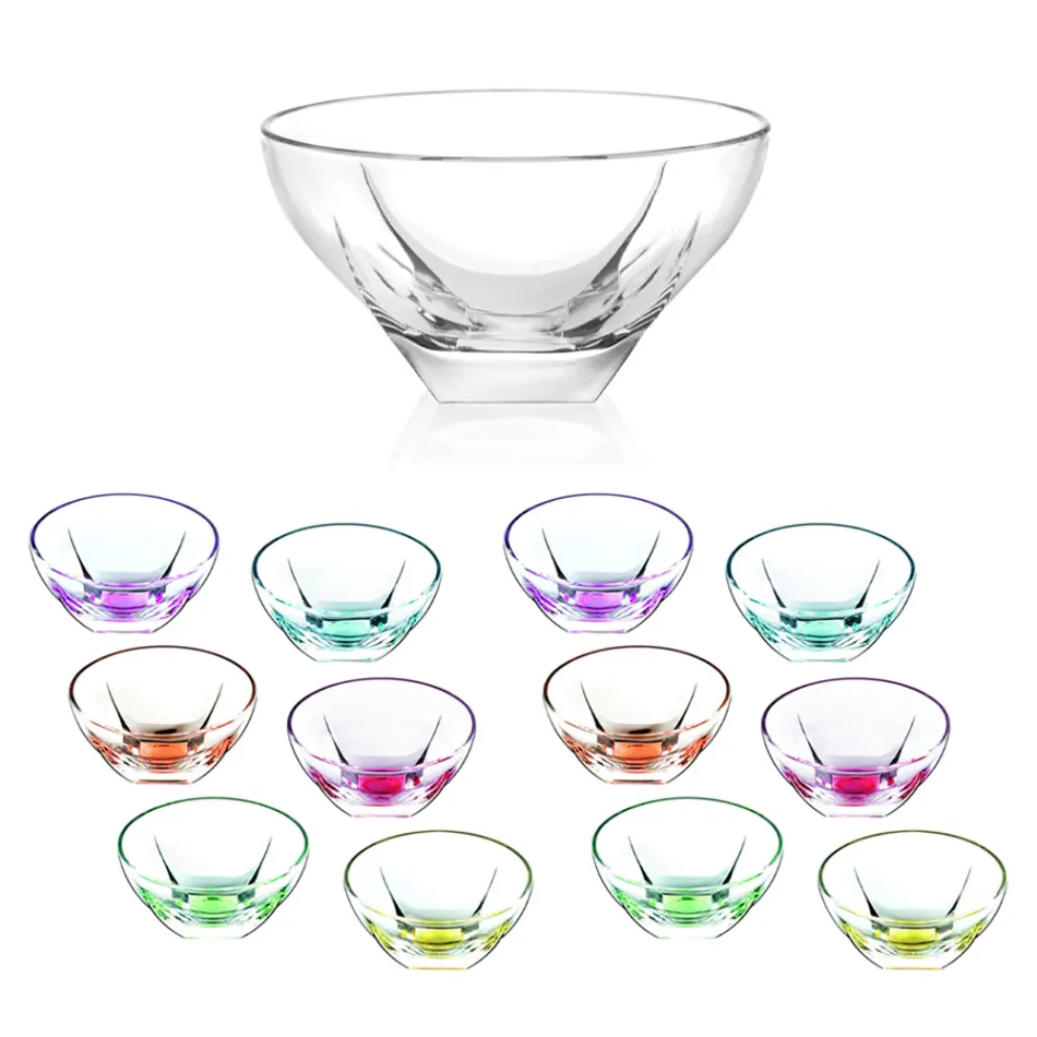 Coupes à Fruits ou Glaces en Eco Crystal Coloré 13 Pièces - Amalgame Viadurini