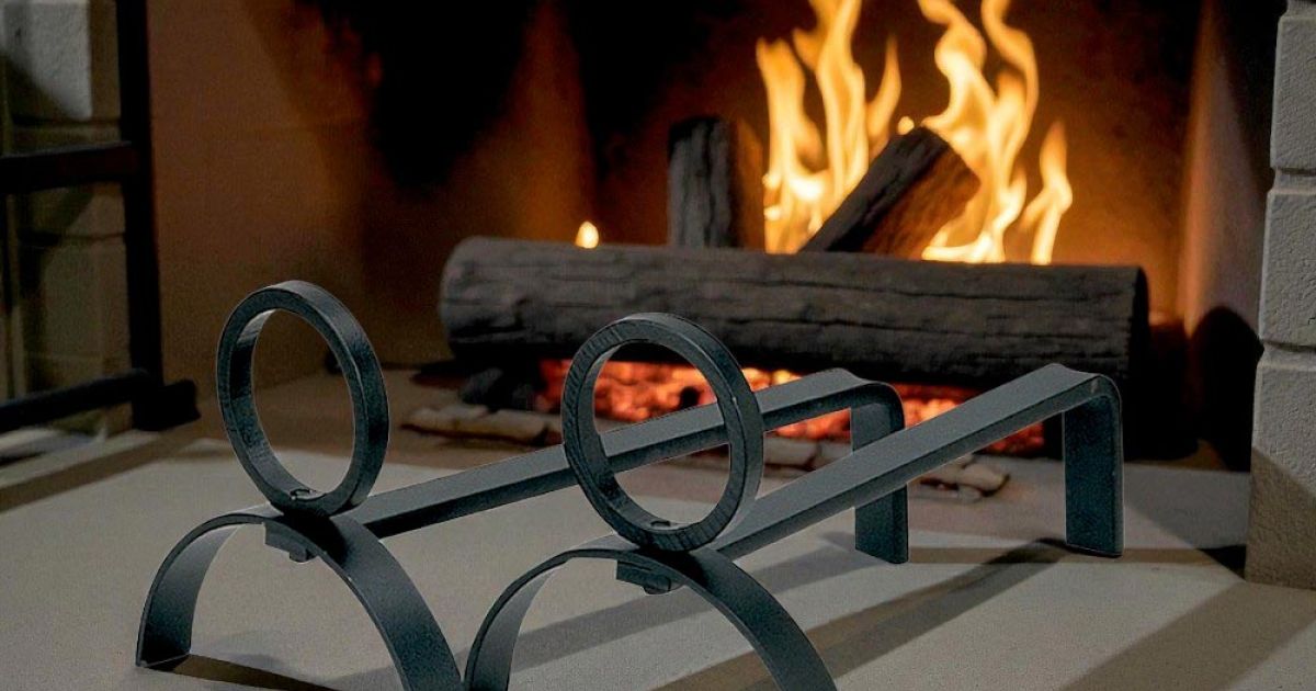 Paire De Chenets En Fer Forgé – Cheminée – Légère Rouille – 37 Cm (Occasion)