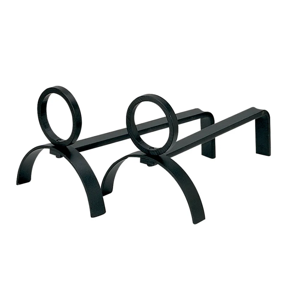 Paire de chenets de cheminée en métal hauteur 21 cm Made in Italy - Sari Viadurini